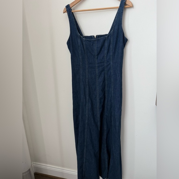 Reformation Amory Denim Midi Dress Size 10 - Picture 2 of 12